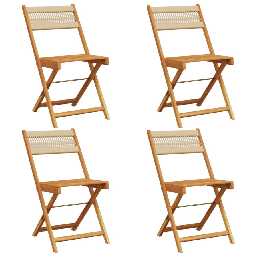 Tuinstoelen 4 st inklapbaar massief acaciahout beige