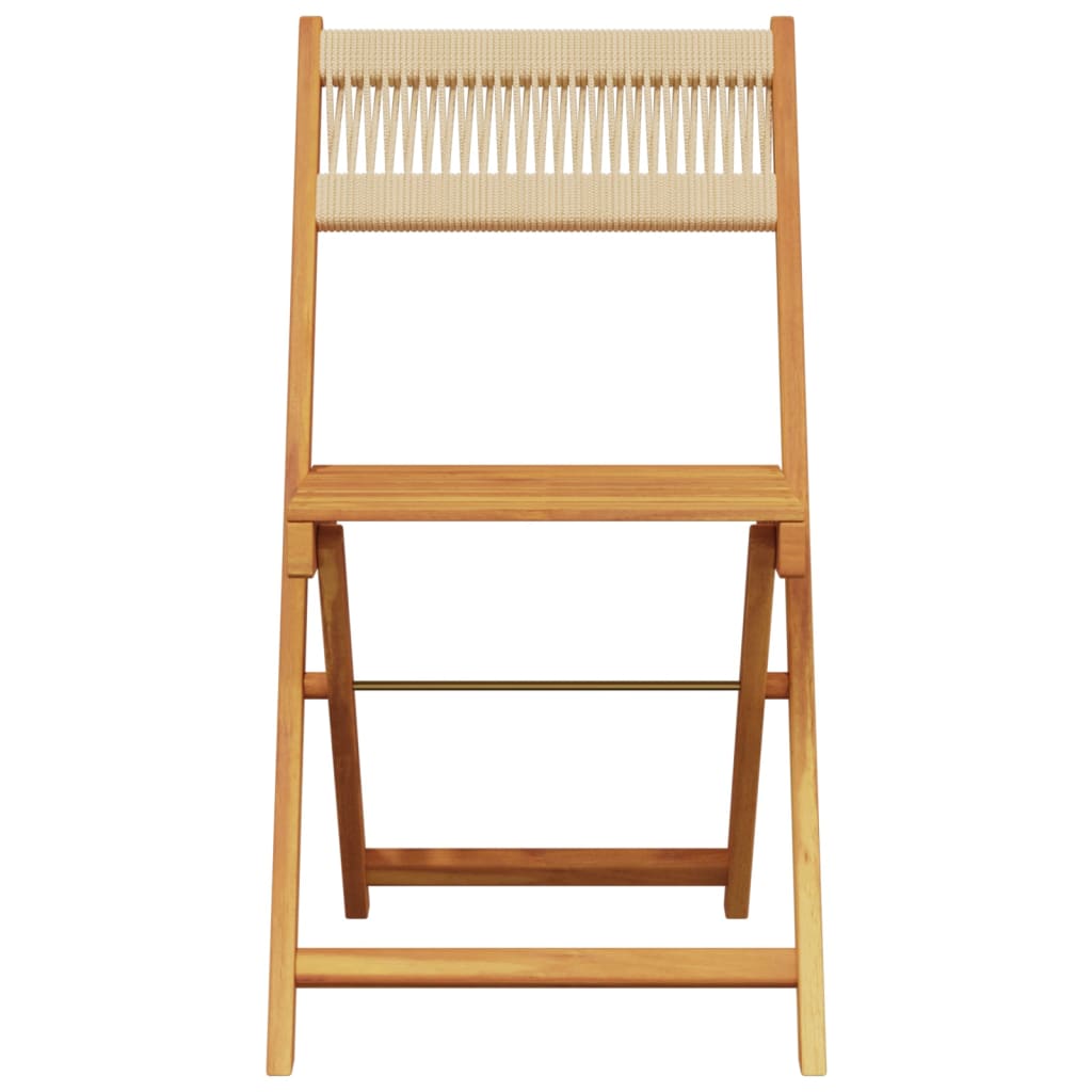 Tuinstoelen 4 st inklapbaar massief acaciahout beige