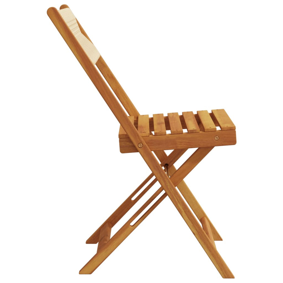 Tuinstoelen 4 st inklapbaar massief acaciahout beige
