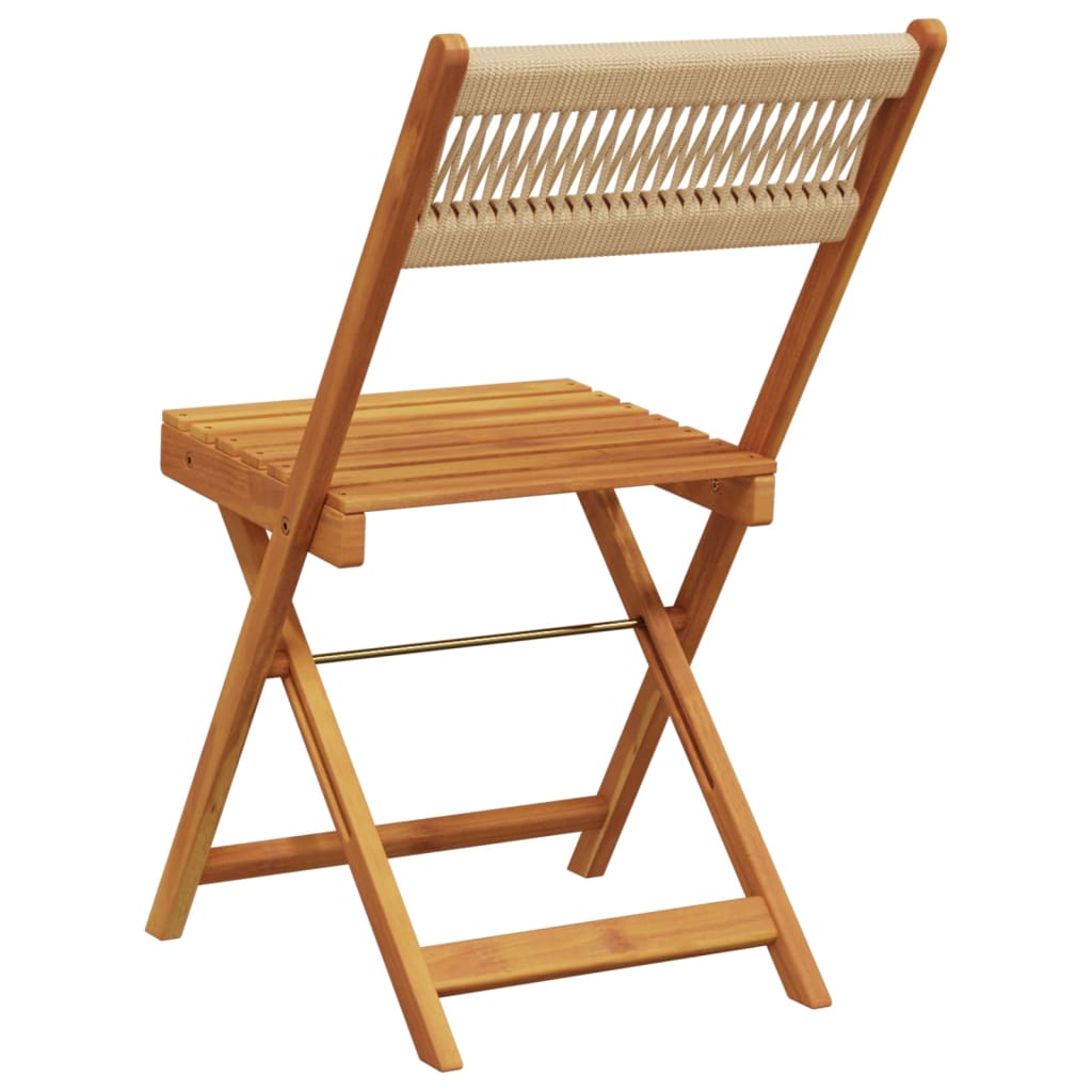 Tuinstoelen 4 st inklapbaar massief acaciahout beige