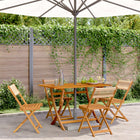 Garden chairs 4 pcs foldable solid acacia wood beige