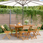 Garden chairs 6 pcs foldable solid acacia wood beige