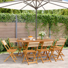 Garden chairs 8 pcs foldable solid acacia wood beige