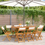 Tuinstoelen 8 st inklapbaar massief acaciahout crèmewit