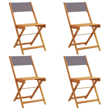 Tuinstoelen 4 st inklapbaar massief hout en stof antracietkleur