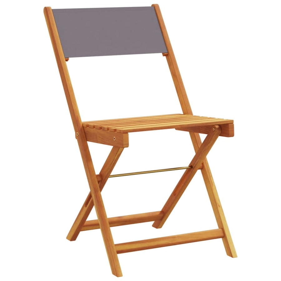 Tuinstoelen 4 st inklapbaar massief hout en stof antracietkleur