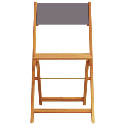 Tuinstoelen 4 st inklapbaar massief hout en stof antracietkleur