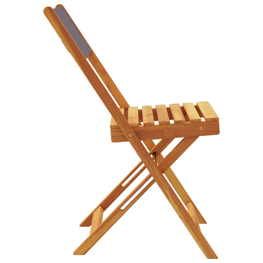 Tuinstoelen 4 st inklapbaar massief hout en stof antracietkleur