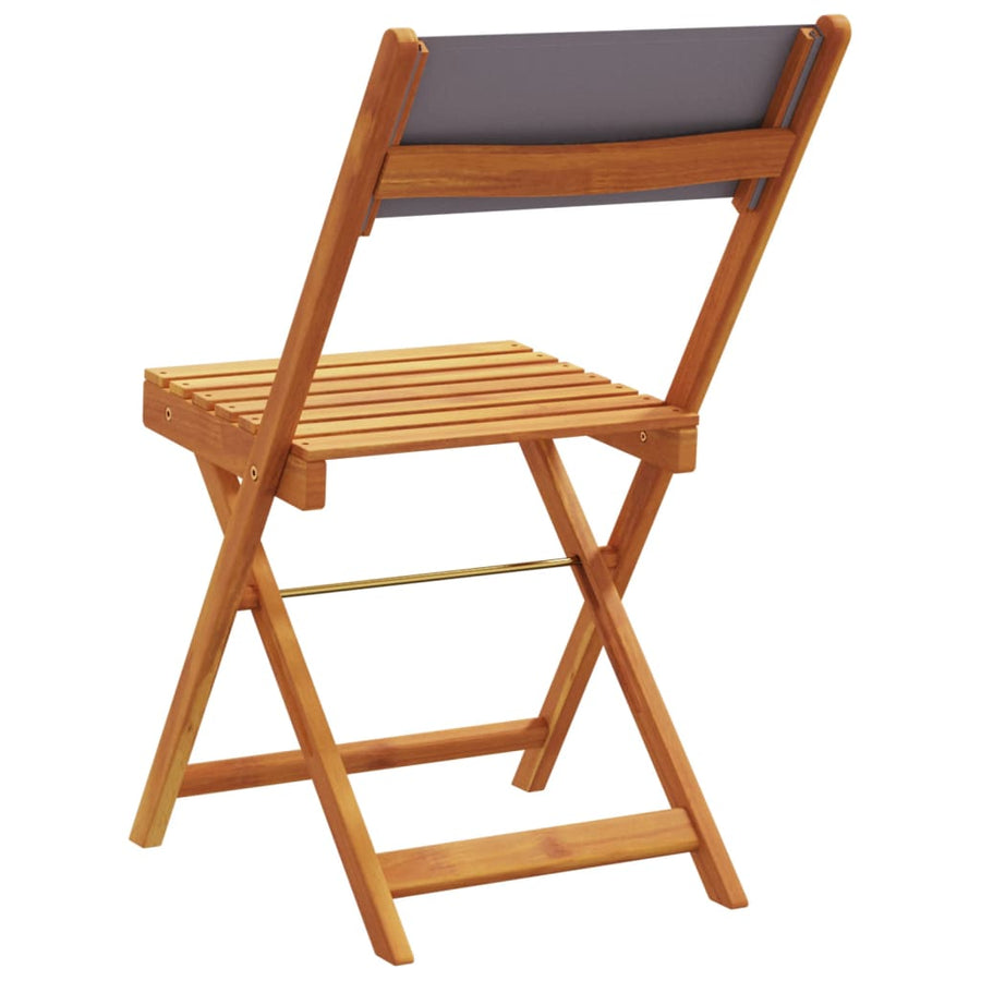 Tuinstoelen 4 st inklapbaar massief hout en stof antracietkleur