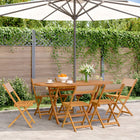 Garden chairs 6 pcs foldable fabric and solid wood taupe