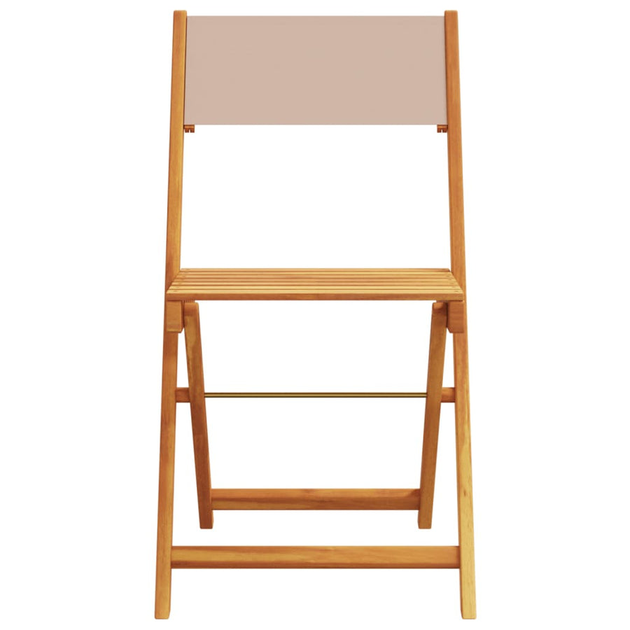 Tuinstoelen 8 st inklapbaar stof en massief hout taupe