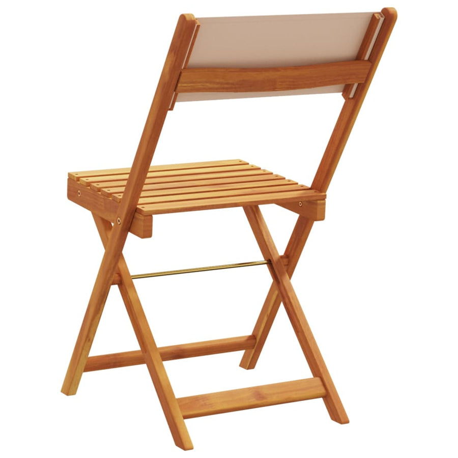 Tuinstoelen 8 st inklapbaar stof en massief hout taupe