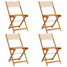 Tuinstoelen 4 st inklapbaar stof en massief hout beige