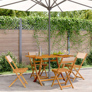 Tuinstoelen 4 st massief acaciahout inklapbaar beige