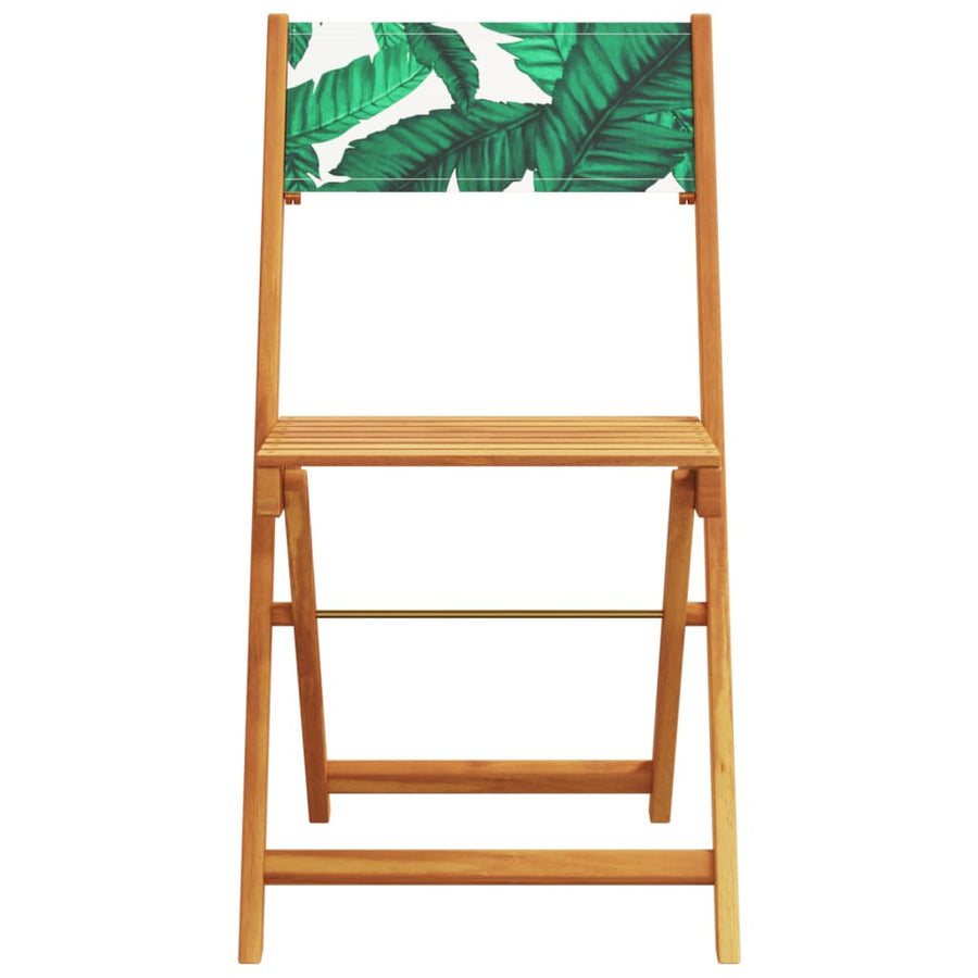 Tuinstoelen 4 st inklapbaar stof en massief hout groen