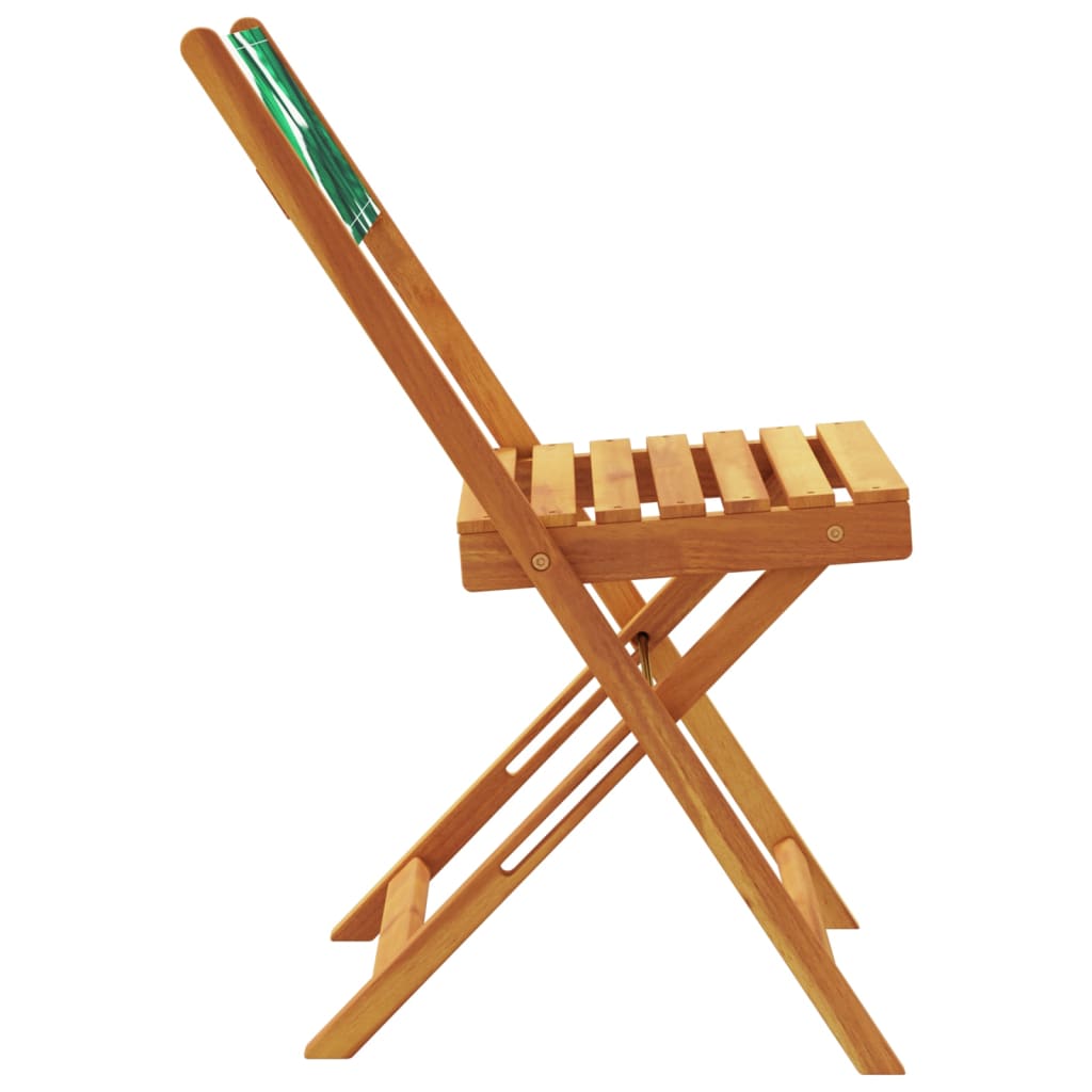 Tuinstoelen 8 st inklapbaar stof en massief hout groen