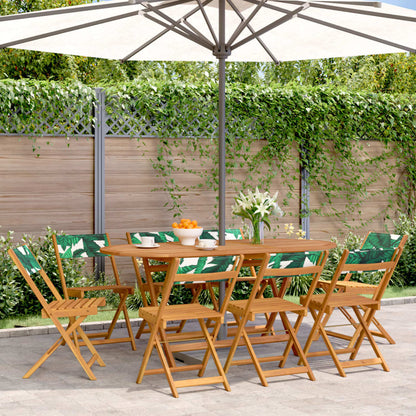 Tuinstoelen 8 st inklapbaar stof en massief hout groen