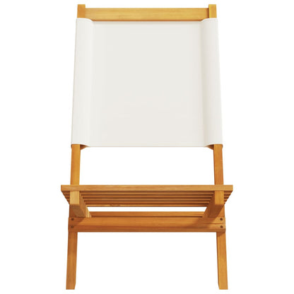 Tuinstoelen 6 st inklapbaar massief hout en stof crèmewit