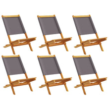 Tuinstoelen 6 st inklapbaar massief hout en stof antracietkleur