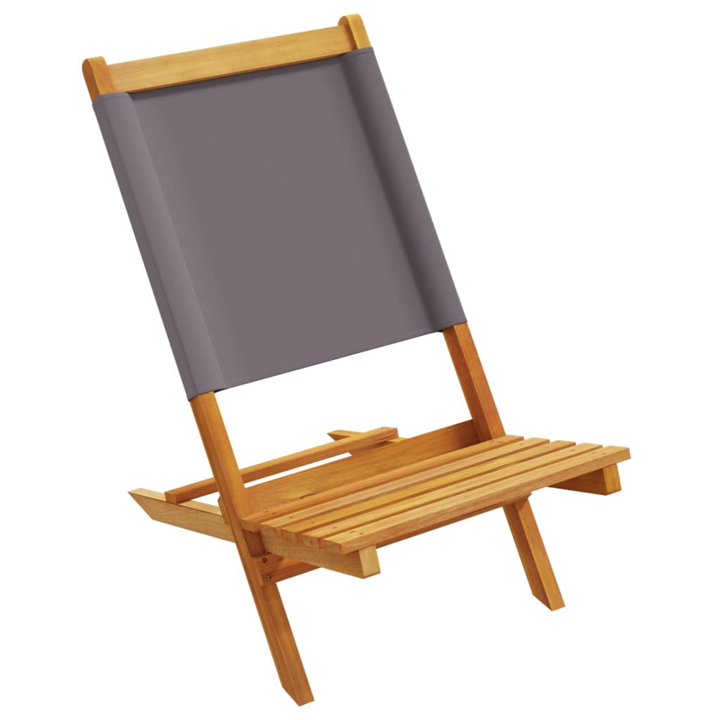Tuinstoelen 6 st inklapbaar massief hout en stof antracietkleur