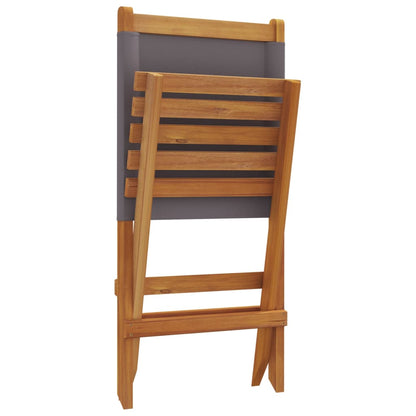 Tuinstoelen 6 st inklapbaar massief hout en stof antracietkleur