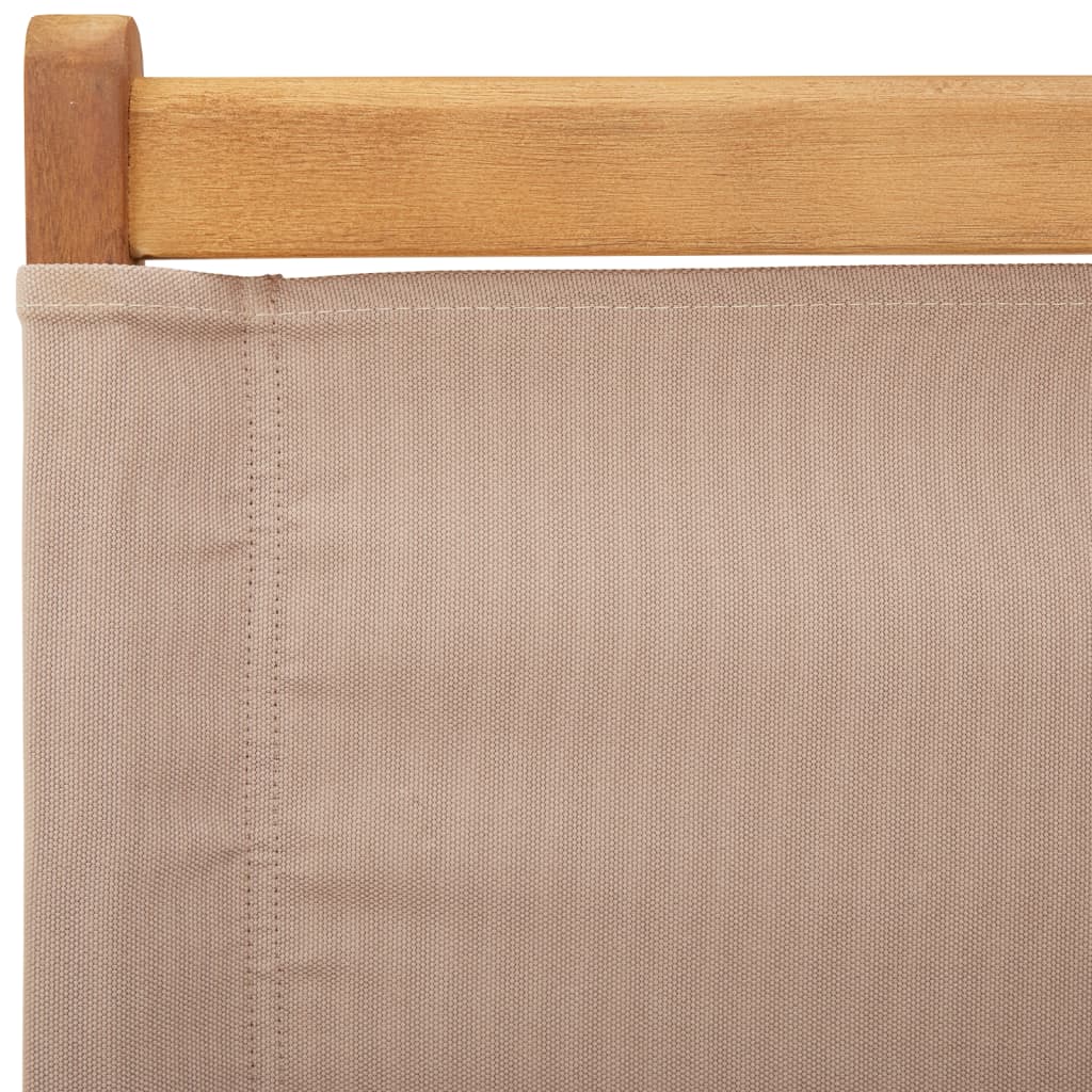 Tuinstoelen 4 st inklapbaar stof en massief hout taupe