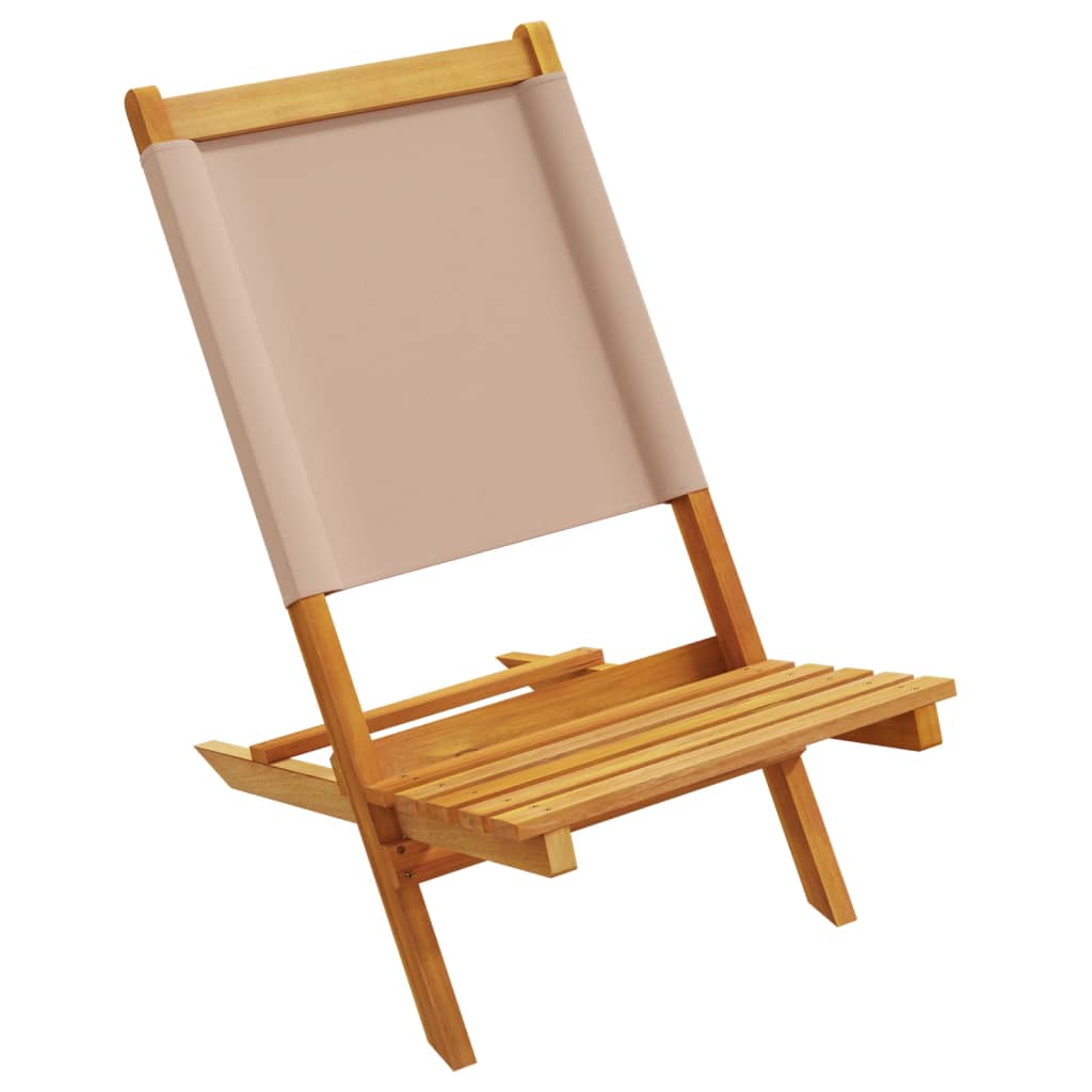 Tuinstoelen 6 st inklapbaar stof en massief hout taupe