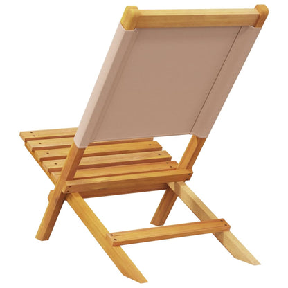 Tuinstoelen 6 st inklapbaar stof en massief hout taupe