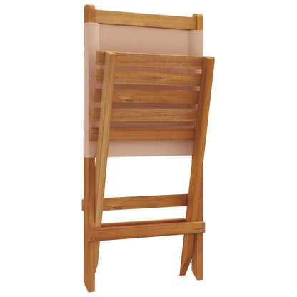 Tuinstoelen 6 st inklapbaar stof en massief hout taupe