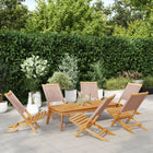 Garden chairs 6 pcs foldable fabric and solid wood taupe