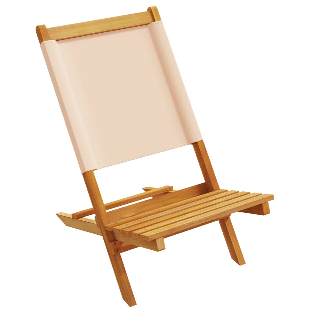 Tuinstoelen 8 st inklapbaar stof en massief hout beige