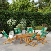 Tuinstoel massief acaciahout stof groen 6 stuks