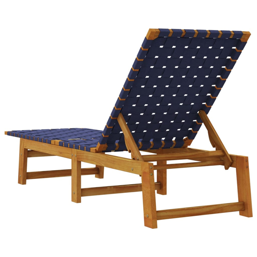 Ligbedden Massief Acaciahout En Stof Donker 2 Blauw