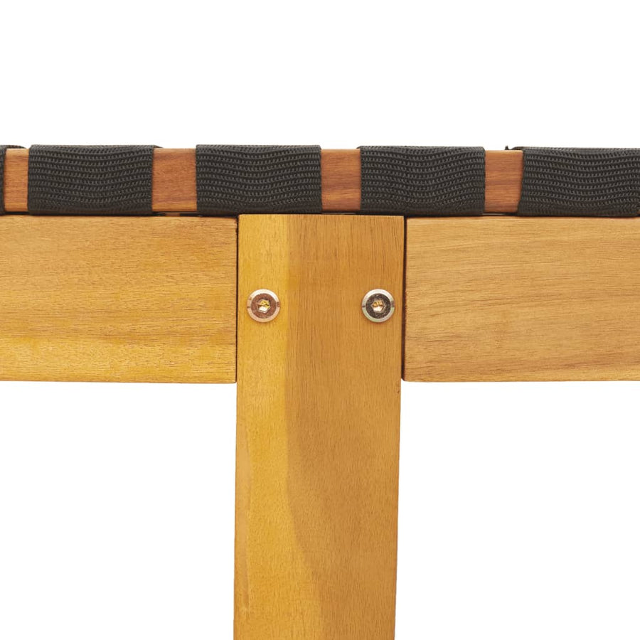 Ligbed met tafel massief acaciahout en stof zwart