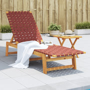 Ligbed met tafel massief acaciahout rood