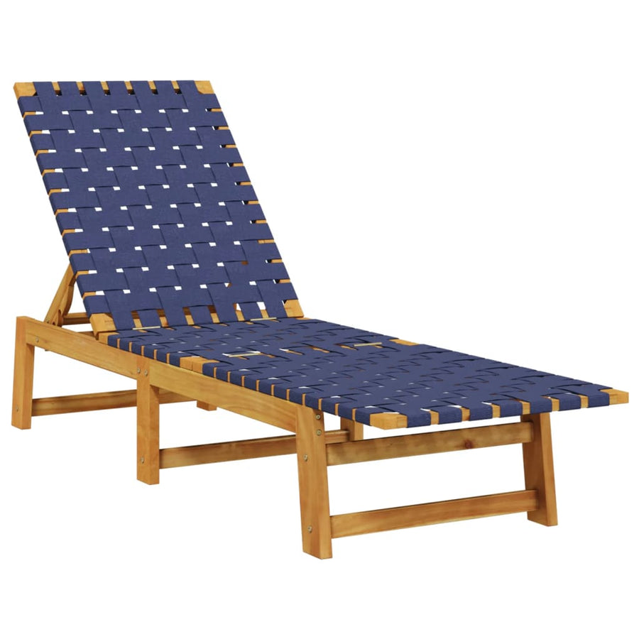 Ligbedden Massief Acaciahout Donker 2 Blauw Met tafel