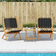 Tuinstoelen 2 st massief acaciahout zwart