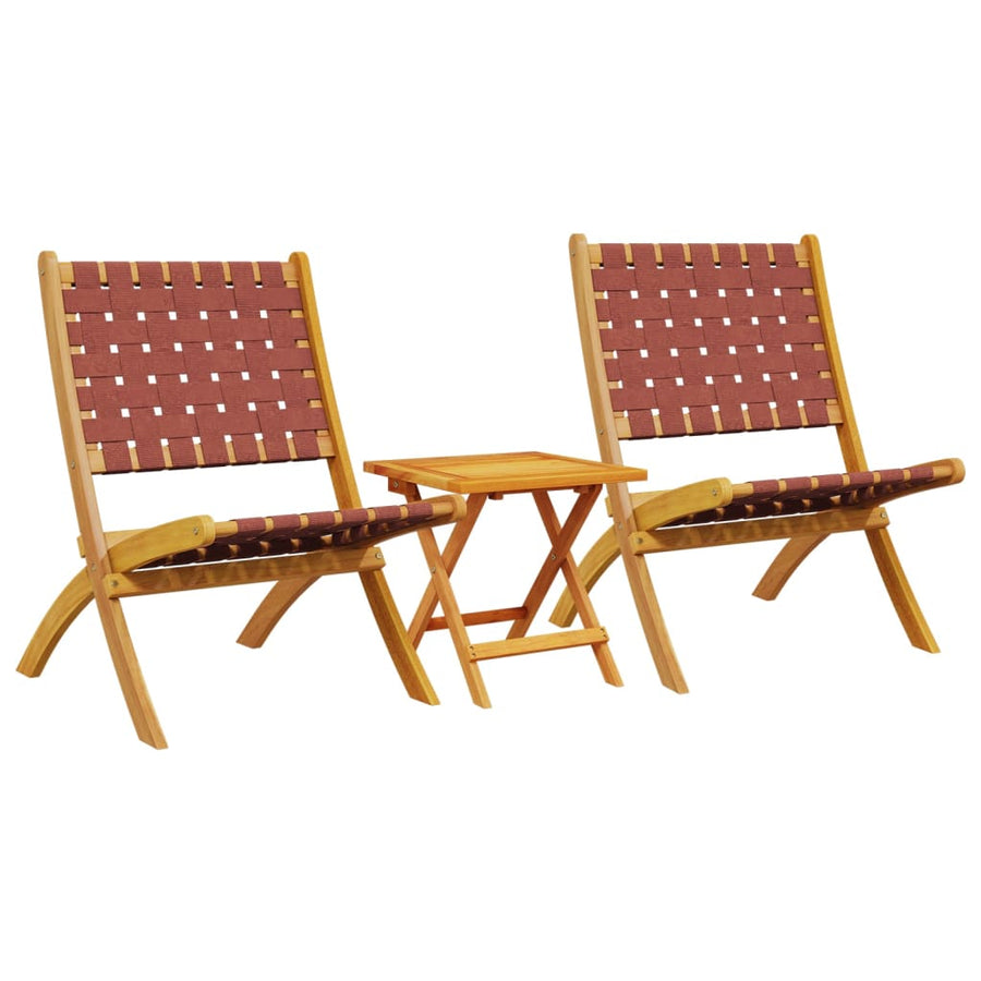 Tuinstoelen Inklapbaar Massief Hout Rood Met tafel