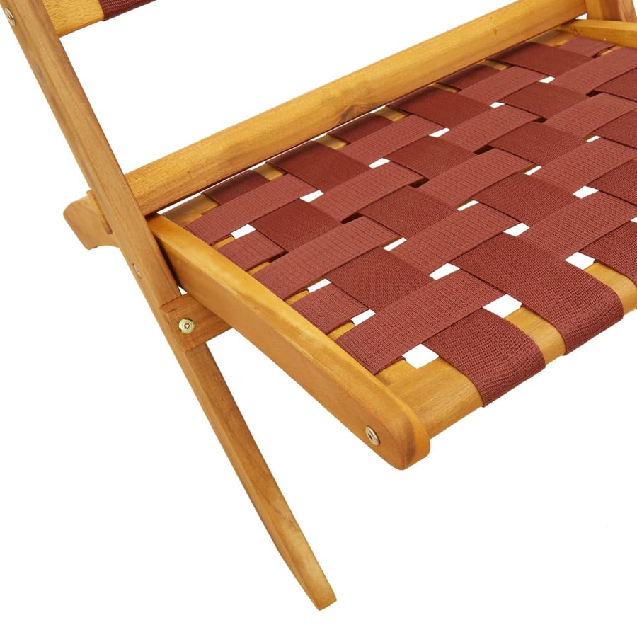 Tuinstoelen Inklapbaar Massief Hout Rood Met tafel