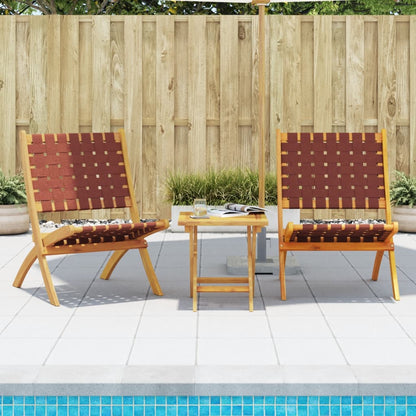 Tuinstoelen Inklapbaar Massief Hout Rood Met tafel