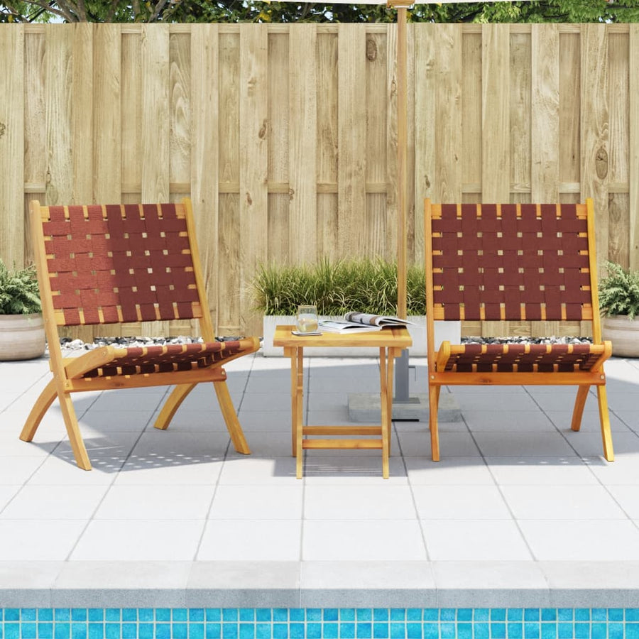 Tuinstoelen Inklapbaar Massief Hout Rood Met tafel