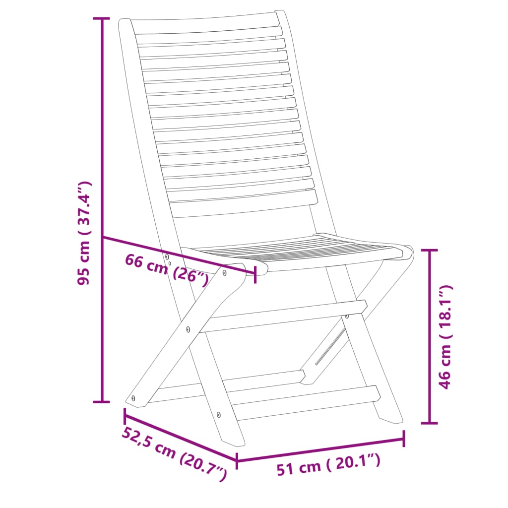 Tuinstoelen Inklapbaar 51X66X95 Cm Massief Acaciahout 6