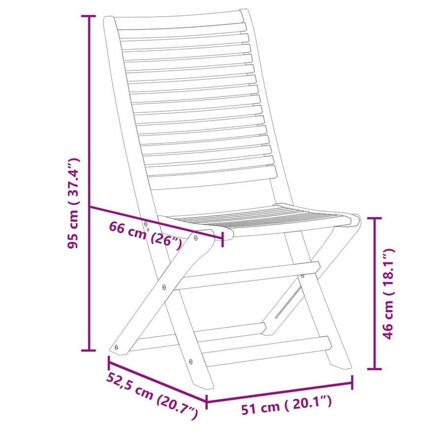 Tuinstoelen Inklapbaar 51X66X95 Cm Massief Acaciahout 6