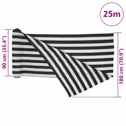 Privacynet 195 g/m² 1,8x25 m HDPE antracietkleurig en wit