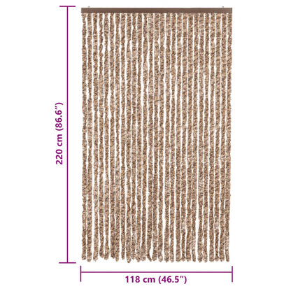 Vliegengordijn Chenille Beige En Donkerbruin 118 x 220 cm