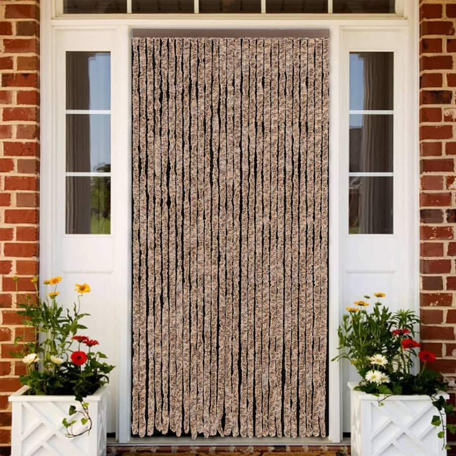 Vliegengordijn Chenille Beige En Donkerbruin 118 x 220 cm