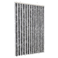 Vliegengordijn 118x220 cm chenille grijs en zwart