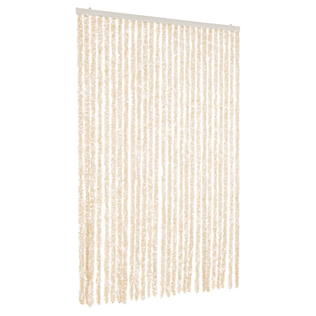 Vliegengordijn Chenille Beige En Wit 118 x 220 cm