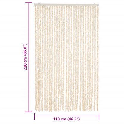 Vliegengordijn Chenille Beige En Wit 118 x 220 cm