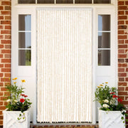 Chenille Fly Curtain Beige and White 118 x 220 cm